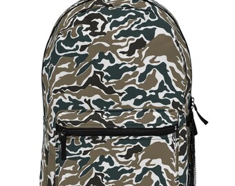 Wild Teal Camo Backpack: Striped Camo Travel Bag
