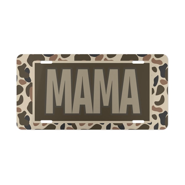 Dixie Camo "MAMA" License Plate: MOM Life Vehicle Tag