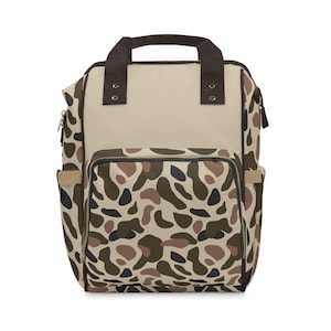 Dixie Camo Backpack: Nylon Travel Diaper Bag