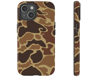 Classic Camo Hunting Tough Phone Case/Ol School Woodland Deer Duck Design for iPhone Samsung Google Pixel/Vintage Camo Hunter Phone cover