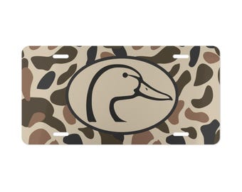 Dixie Camo "Duck Head" License Plate: Hunting Vehicle Tag