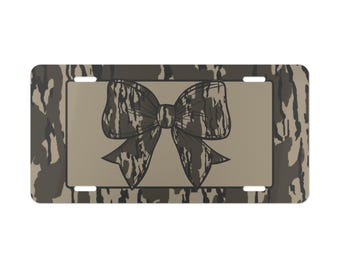 Tree Camo "Coquette" License Plate: Country Girl Car Accessory