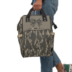 Mochila Coquette con diseño de camuflaje de árbol: bolsa de pañales de viaje de nailon imagen 7