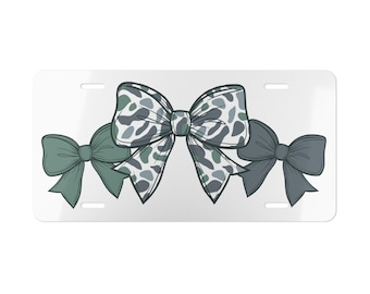 Dixie Girl Camo "Bow" Vanity Plate: Country Girl Coquette Vehicle Tag
