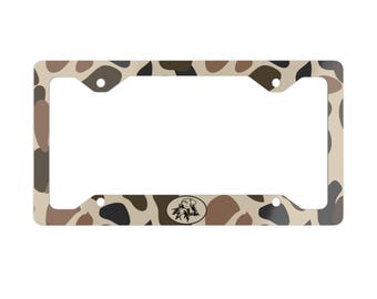 Dixie Camo Duck Dog License Plate Frame: Hunting Truck Tag