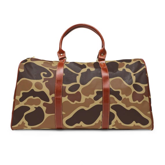 Camo leather duffle bag sales