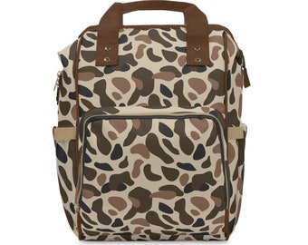 Old School Camo Rucksack/Woodland Camo Wickeltasche/Trendige getarnte Reisetasche/Jagdtasche/Country Life Wanderrucksack