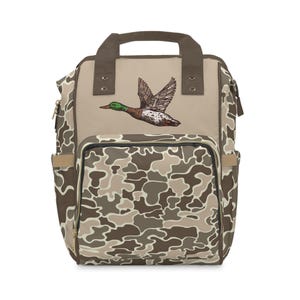 Marsh Camo &quot;Duck&quot; Backpack/Camo Diaper bag/Mallard Duck Travel Bag/Trendy Duck Camo Carryon/Hunting Bookbag/Country Life Bookbag