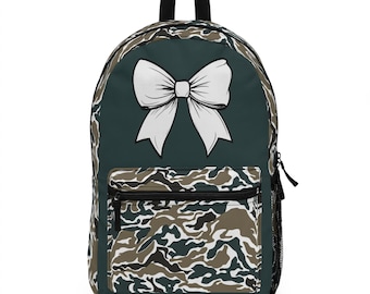 Wild Teal "Coquette" Camo Backpack: Country Girl Striped Camo Travel Bag