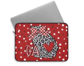 Georgia Polka Dot Laptop Sleeve: Preppy GA Computer Case