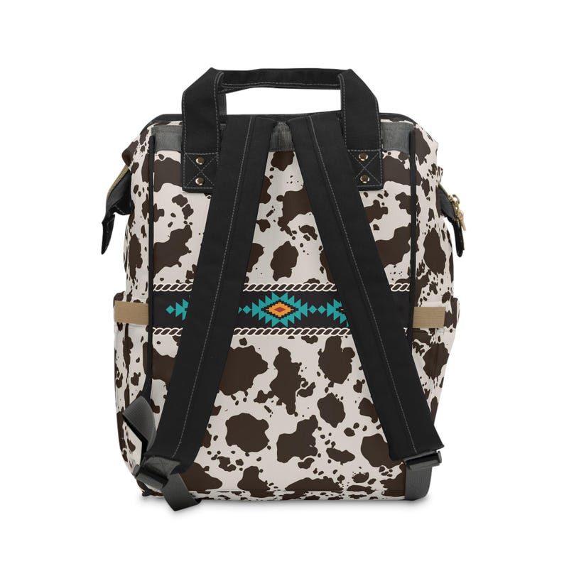 Cowhide Aztec Diaper Backpack/cow Print Travel Bag/southwestern ...