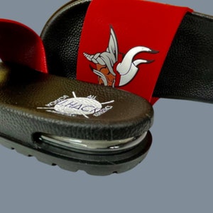 William M. RAINES Slides | Lightweight Slides Game Day Attire | Maroon Slip-On Design Slides for Men and Women | Slides Footwear for Unisex