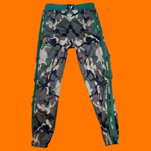 Florida A&M Mean Green Camo Jogger | Camouflage Pants for Men | Army Fatigue Pants Casual Jogger Trousers Track Sweatpant With Rattlers Logo
