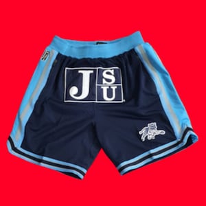 Jackson State University Athletic Shorts | Jackson State University Apparel Shorts | Nave Blue School Spirit Wear Performance Team Shorts