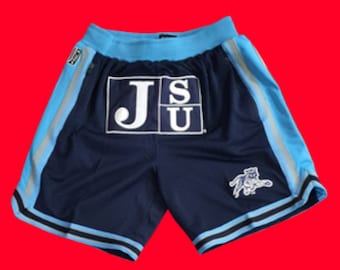 Jackson State University Athletic Shorts | Jackson State University Apparel Shorts | Nave Blue School Spirit Wear Performance Team Shorts