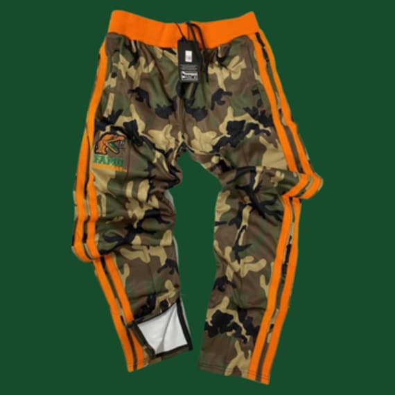 JimiHack Florida A M Mean Orange Camo Jogger Camouflage Pants for Men Army Fatigue Casual Jogger Trousers Track Pant with Rattlers Logo