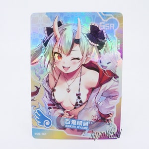 Card Hololive Vtuber Virtual Youtuber Nakiri Ayame Carte Manga Waifu Anime Girl Doujin Trading Card Goddess Story SSR-182
