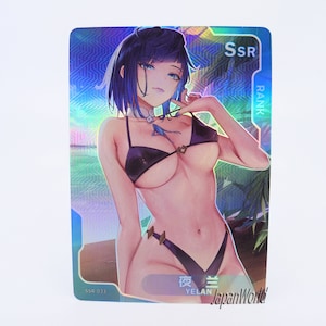 Cartão Genshin Imp. Cartão colecionável Yelan Manga Waifu Anime Girl Doujin Deusa História Senpai Deusa Haven SSR-033