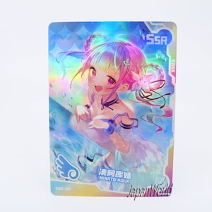 Card Hololive Vtuber Virtual Youtuber Minato Aqua Manga Card Waifu Anime Girl Doujin Trading Card Goddess Story SSR-191