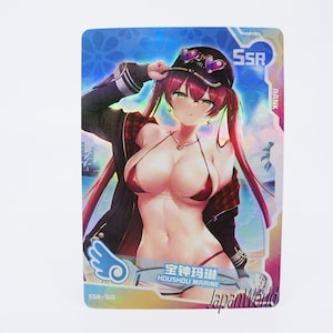 Card Hololive Vtuber Virtual Youtuber Houshou Marine Carte Manga Waifu Anime Girl Doujin Trading Card Goddess Story SSR-160