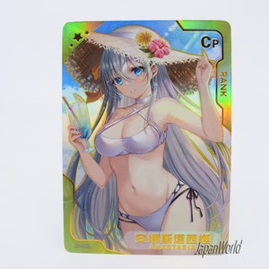 Carta FTGO Anastasia Manga Carta Waifu Anime Girl Doujin Trading Card Goddess Story Senpai Goddess Haven Card Promo CP-001