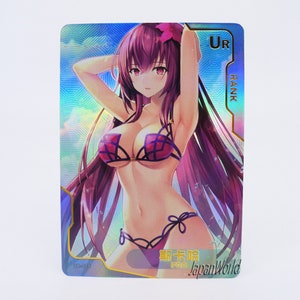 Card FTGO Scathach Manga Card Waifu Anime Girl Doujin Trading Card Goddess Story Senpai Goddess Haven Ultra Rare UR-028