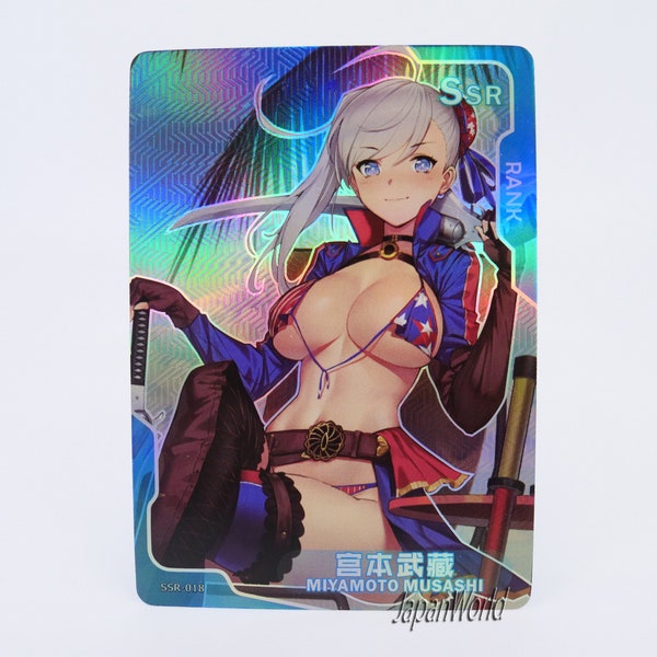 Card FTGO Miyamoto Musashi Manga Card Waifu Anime Girl Doujin Trading Card Goddess Story Senpai Goddess Haven SSR-018