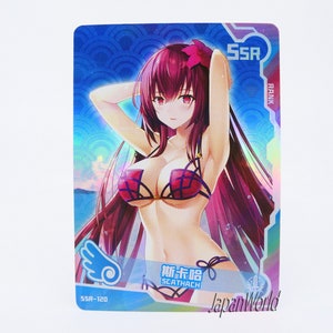 Card FTGO Servant Lancer Scathach Card Anime Manga Waifu Girl Doujin Trading Card Goddess Story SSR-120