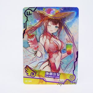 Baddräktsflicka Kort Manga Bikini Waifu Animeflicka Doujin Egirl Samlarkort Gudinna Berättelse UR-089