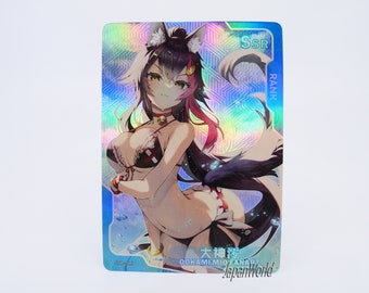 Card Hololive Vtuber Virtual Youtuber Ookami Mio Manga Waifu Anime Girl Doujin Trading Card Goddess Story Senpai Goddess Haven SSR-013