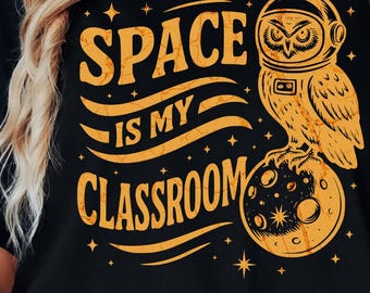 Space is My Classroom Unisex Garment-Dyed T-shirt