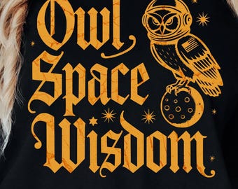 Owl Space Wisdom T-shirt, Galaxy Owl Graphic Tee
