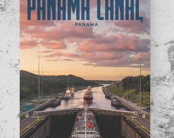 Canvas Photo Tile - Panama Canal Poster