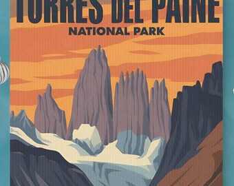 Wall Art: Torres del Paine National Park Canvas Photo Tile