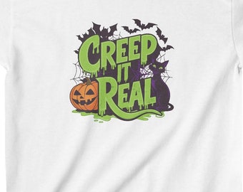 Creep It Real Kids Halloween Tee, Halloween Costume Shirt, Spooky Toddler Shirt, Creepy Kids Clothing, Funny Halloween Gift
