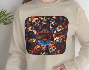 Halloween-themed Unisex Sweatshirt, Cozy Fall Apparel