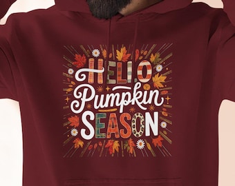 Hello Pumpkin season Hoodie, Fall Autumn Cozy Sweatshirt