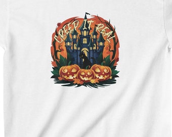 Creep It Real Kids Heavy Cotton™ Tee, Halloween Shirt, Spooky Tee, Children's Graphic Tee, Trick-or-Treating Shirt
