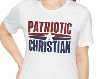 patriotic christian Tee, Red White Blue USA Christian Tee, Religious Graphic Tee