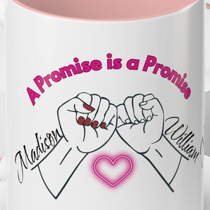 Tazza da caffè Neon Pinky Promise per i migliori amici, regalo di amicizia, opera d'arte rosa neon, tazza Promise Keeper, regalo ispiratore, tazza unica