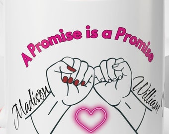 Neon Pinky Promise Coffee Cup for Best Friends