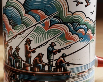 Fisherman Aesthetic Coffee Cup for Outdoor Enthusiasts Mug
