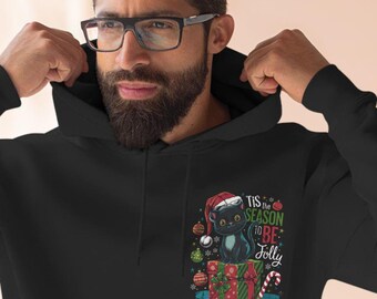 Hilarious Christmas Hooded Top, "Tis the Season to be Jolly" Hoodie, Festive Winter Apparel, Merry Gift