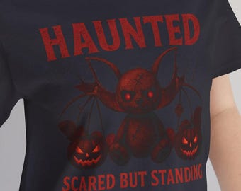 Haunted Scared but Standing Tee, Ghostly Halloween Shirt