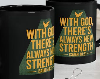 Inspirational Coffee Mug, Black Ceramic Mug with Motivational Quote
