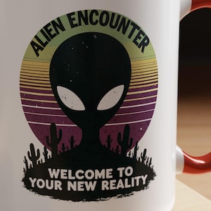 Alien Encounter Coffee Mug: Sci-Fi Space Lover Gift