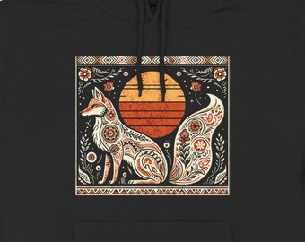 Fox Hoodie, Fox Sweatshirt, Animal Print Hoodie, Fox Lover Gift, Cute Hooded Sweatshirt, Cozy Winter Wear
