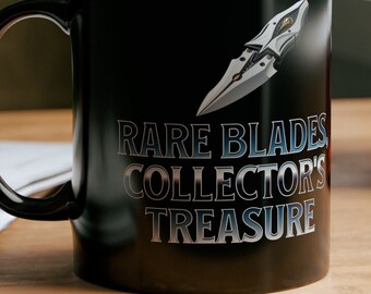 Rare Blades, Mug 11oz, Black Coffee Cup, Unique Collector's Treasure