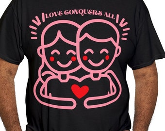 Inspirational Love Conquers All Tee, Positive Message Shirt, Motivational Gift, Graphic T-shirt, Gift For Her