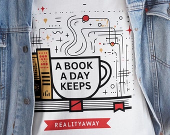 Book Lover Tee "A Book A Day Keeps Reality Away", Literary T-shirt for Bookworms, Bibliophiles